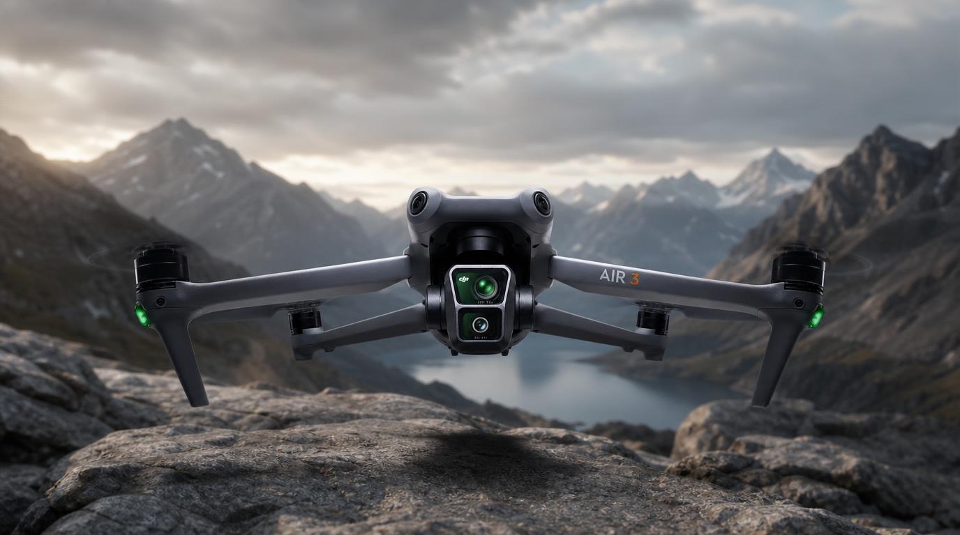 Dron DJI Air 3 podczas sesji zdjęciowej